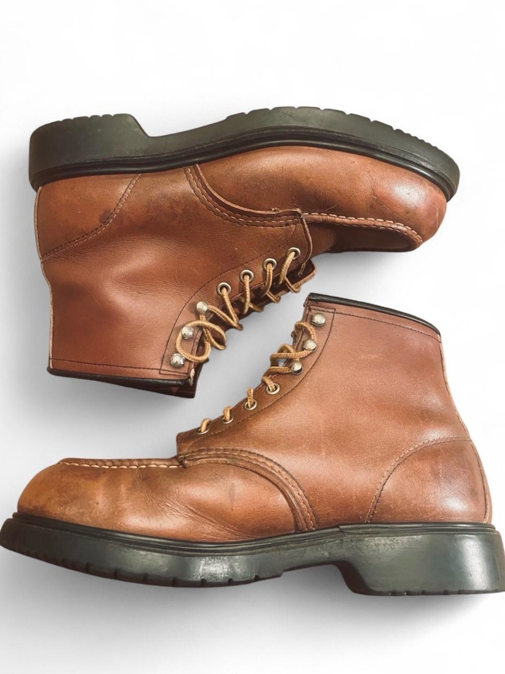 Vtg Red Wing 4439 PT91 Leather Steel Moc Toe Boots 8.5D USA UFCW Union Stamp